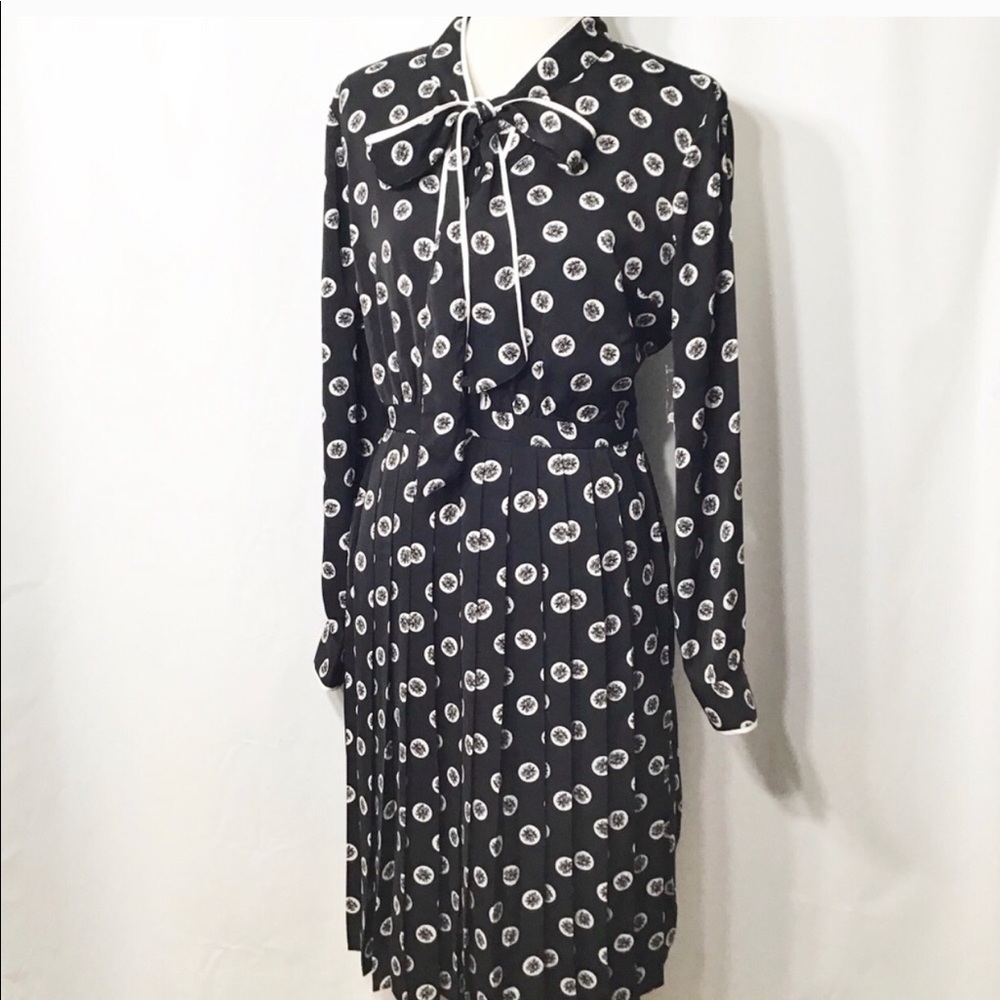 ModCloth Black & White Dot Pleated Dress